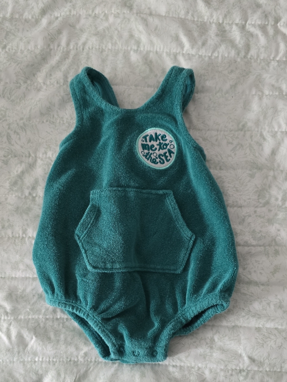 Cat & Jack Teal Baby Terry Cloth Romper